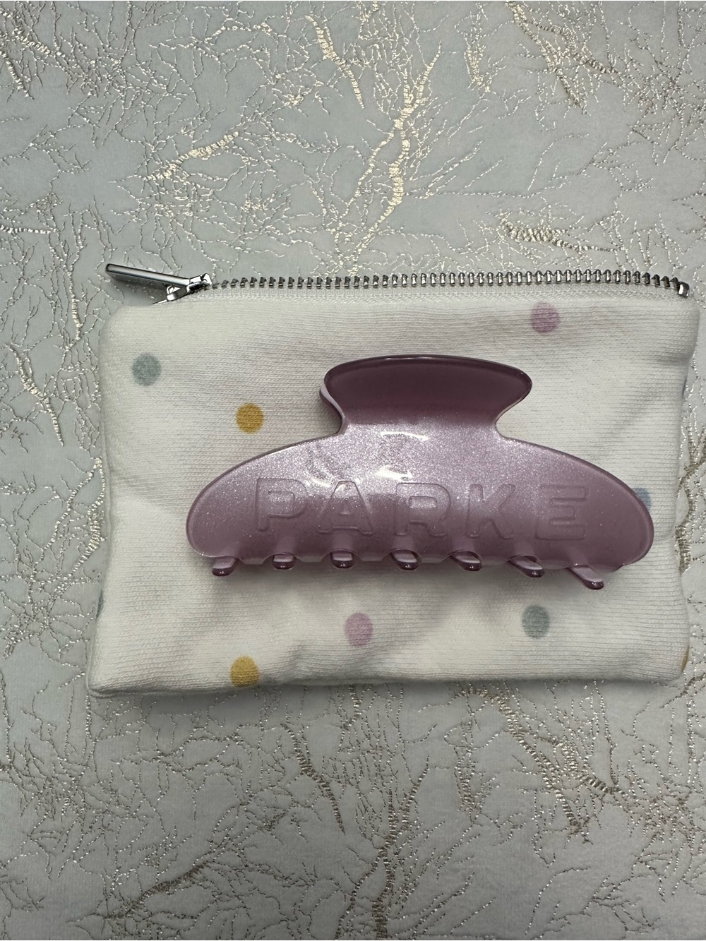 PARKE!! Claw Clip with Pouch - Sparkly Purple